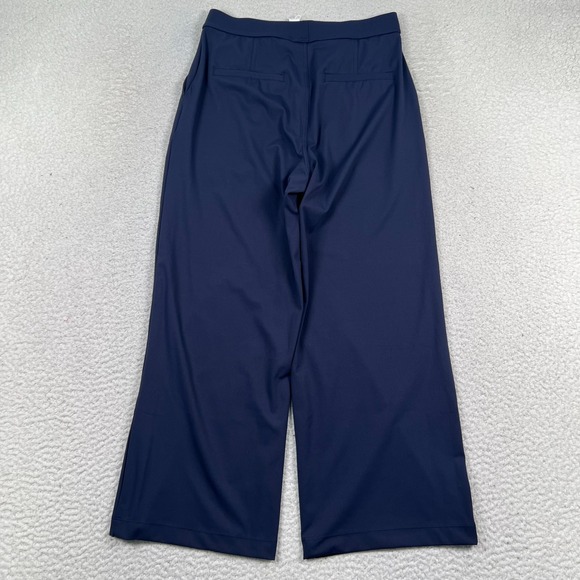 NWT Halara Pants Medium Wide Leg Pleated Stretch Side Pocket Athleisure Blue - Picture 3 of 13